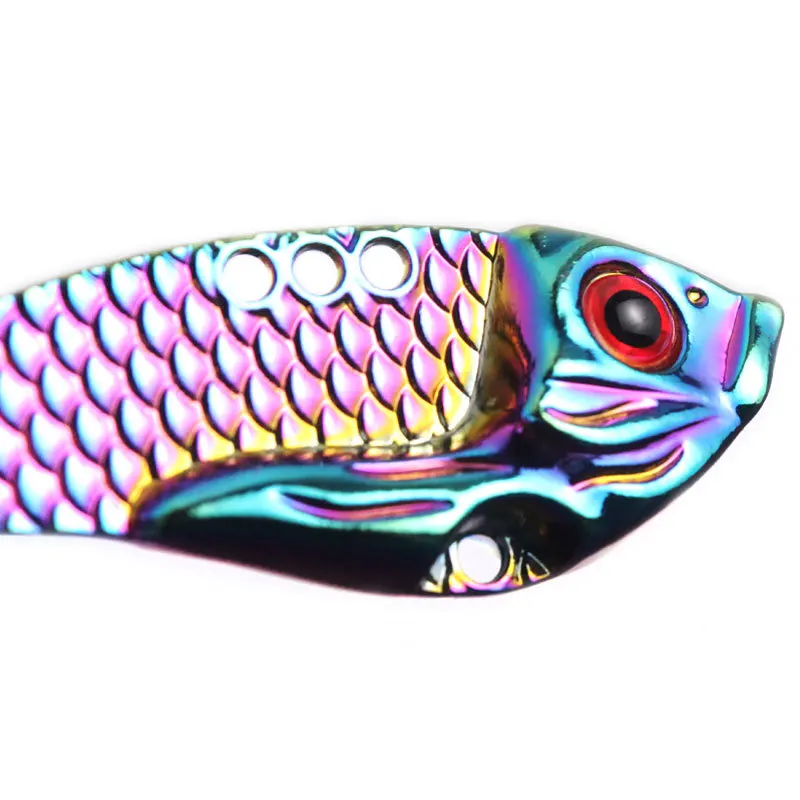 Juego de 3 señuelos JOOYOO VIB de color aleatorio, cebo duro de acero al carbono, colores mezclados, para lubina, trucha, bagre, pargo, caballa - imagen 2