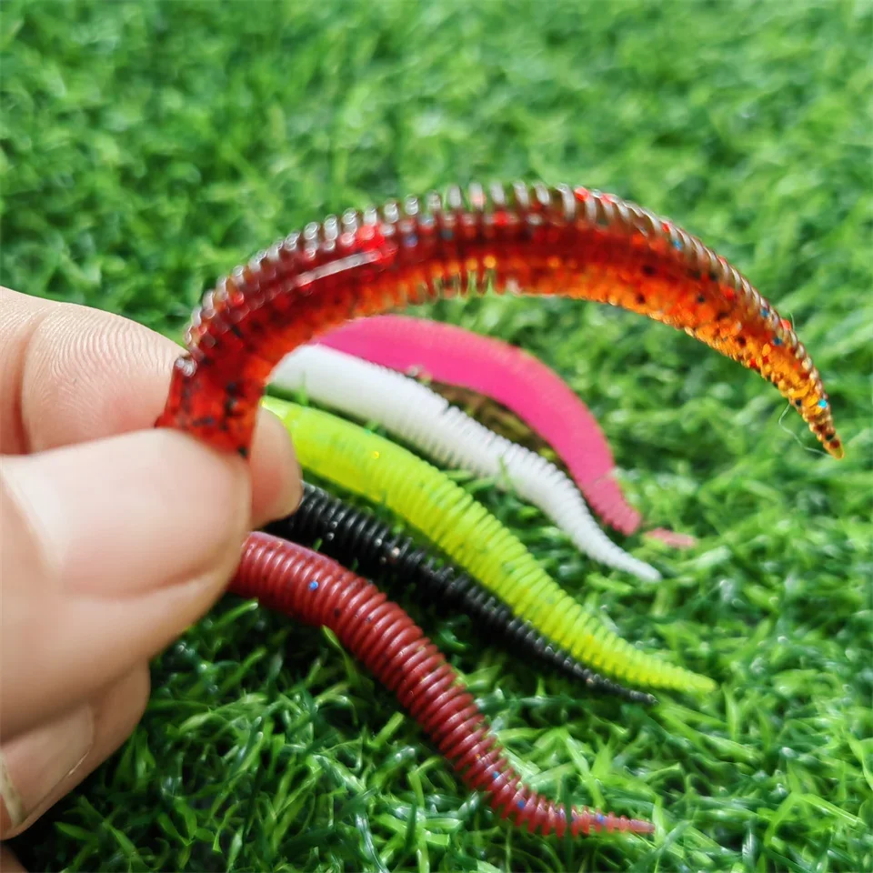 MUKUN nuevo 20 piezas pesca pequeño gusano cebo señuelo 50mm 0,56g Leurre Peche calamar aparejos de pesca lubina Pike - imagen 2