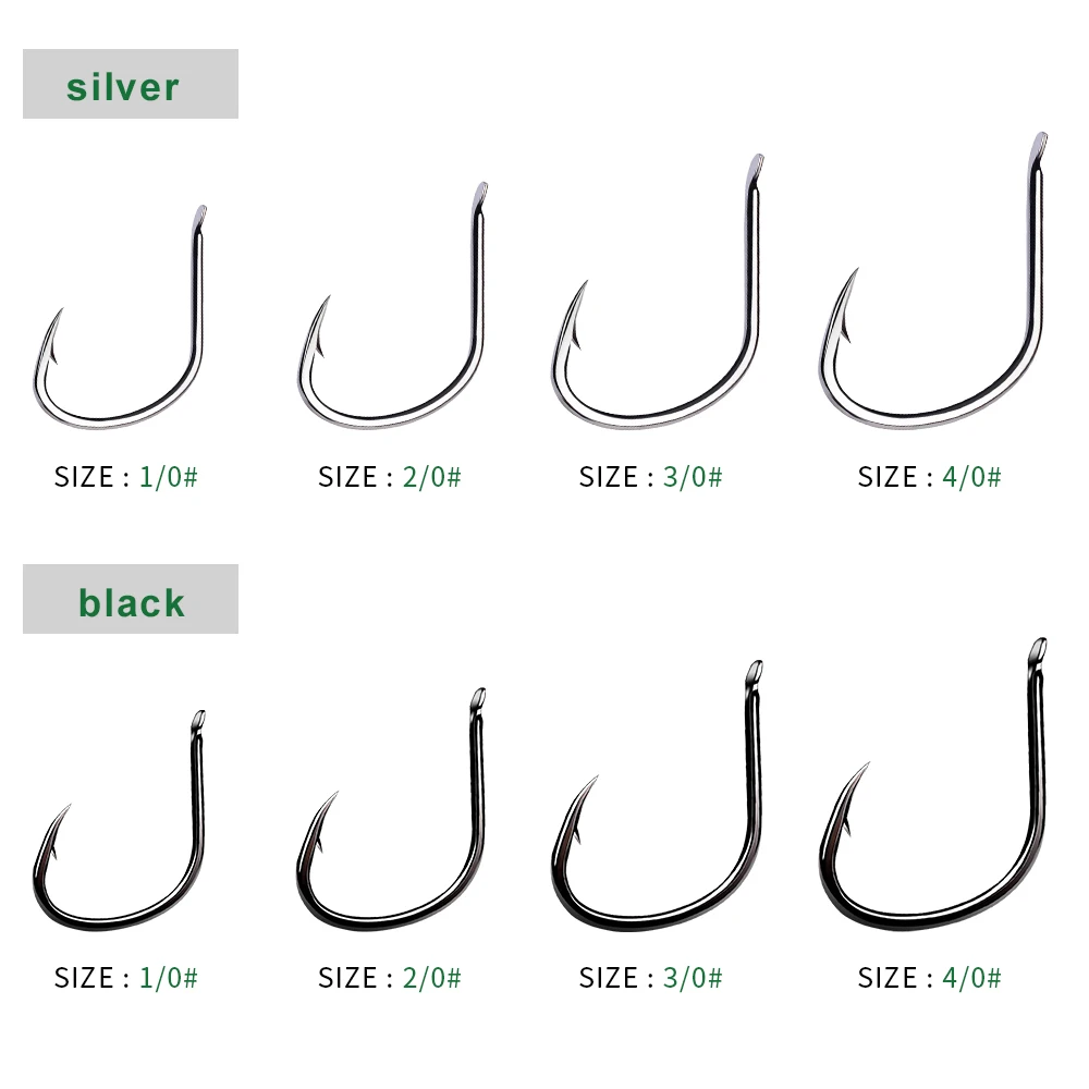 Proberos 10 ganchos individuales para jigging 1/0-2/0-3/0-4/0 #   Anzuelos de pesca con plantilla de fundición, anzuelos de asistencia, anzuelos de acero con alto contenido de carbono - imagen 4