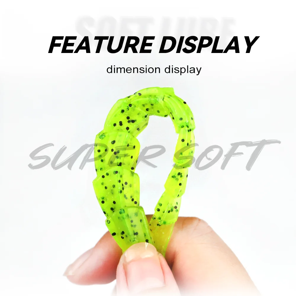 THORFORCE, 10 Uds., cebo suave, señuelo de Pesca, paleta de silicona, palo de cola en T, gusano salado, Swimbait, Wobbler, Pesca, Lucio, trucha - imagen 5