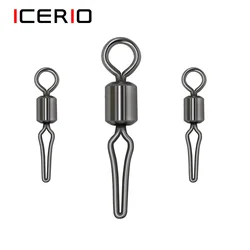 Aparejos de pesca giratorios con clip de línea lateral, anzuelos y conector de pesca de basura, 100 unidades
