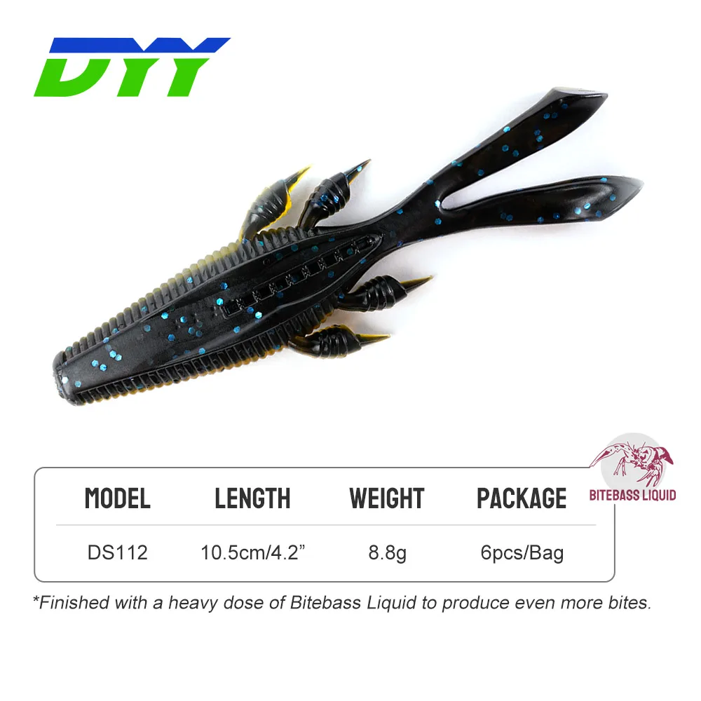 DYY-Swimbait de silicona suave para camarones, cebo Artificial para perca de lubina, aparejo de pesca, Buggy Craw, perca, 10,5 cm, 8,8G, 6 piezas - imagen 2