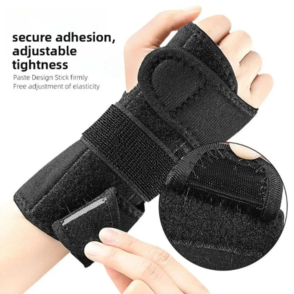 Nuevo Muñequera ajustable con correa elástica, protector de muñeca de Color negro, soporte de muñeca de presurización Triple transpirable de poliéster - imagen 5