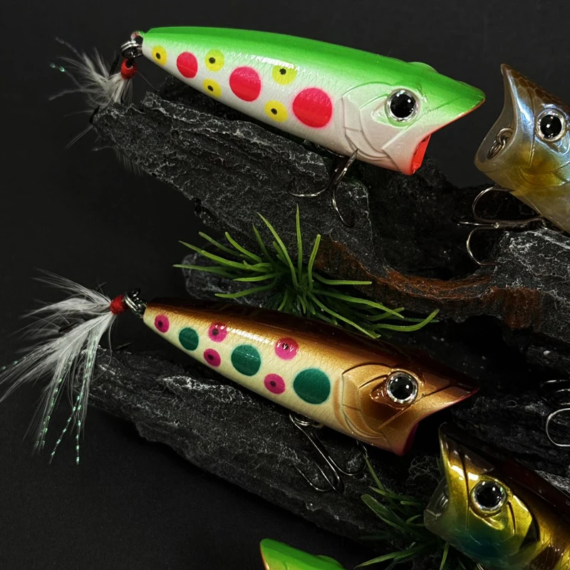 Señuelo de pesca Popper 70F RIPPLE, cebo duro Topwater de 70mm y 12,6g para Lucio, cebo flotante de superficie oscilante de fundición larga - imagen 5