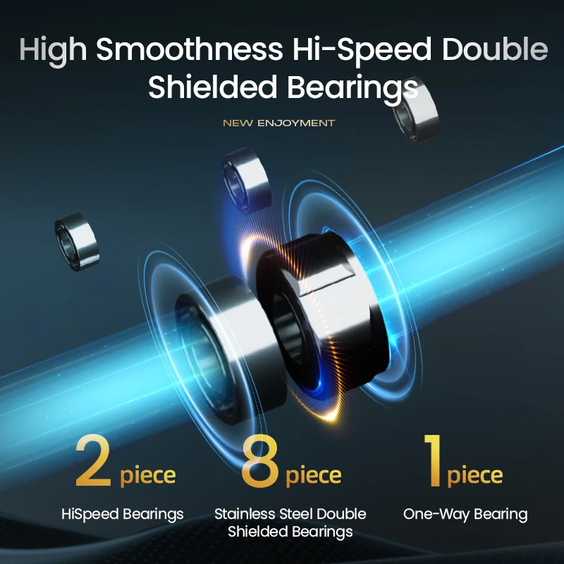 ANATONO STARFALLYOUNG Control Digital freno fundición carretes de pesca 163g 5KG arrastre máximo 6 + 1 rodamientos de bolas bobina de pesca - imagen 4