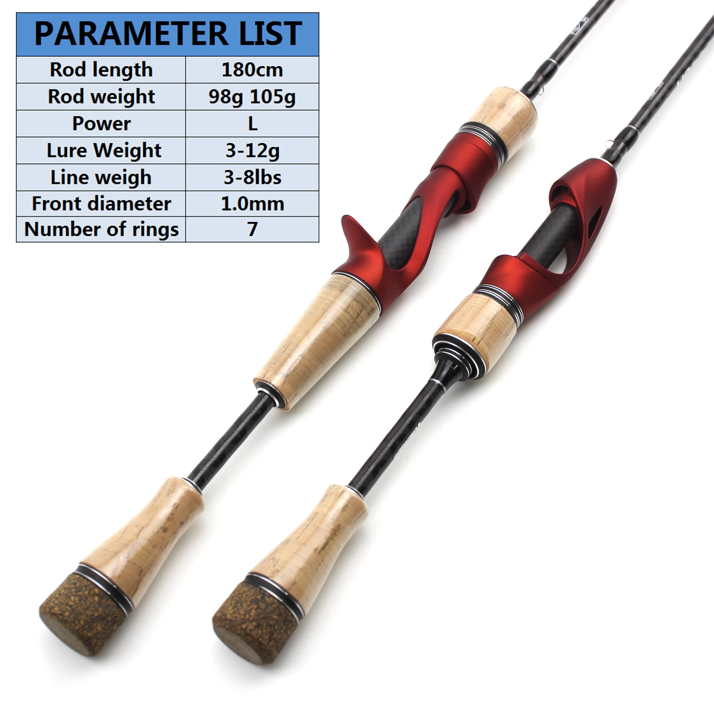 Caña de pescar de 1,8 M, señuelo de carbono de puntas sólidas, Spinning/Casting, 2-12g, peso de señuelo, Pikes profesionales, caña de pescar para trucha - imagen 5