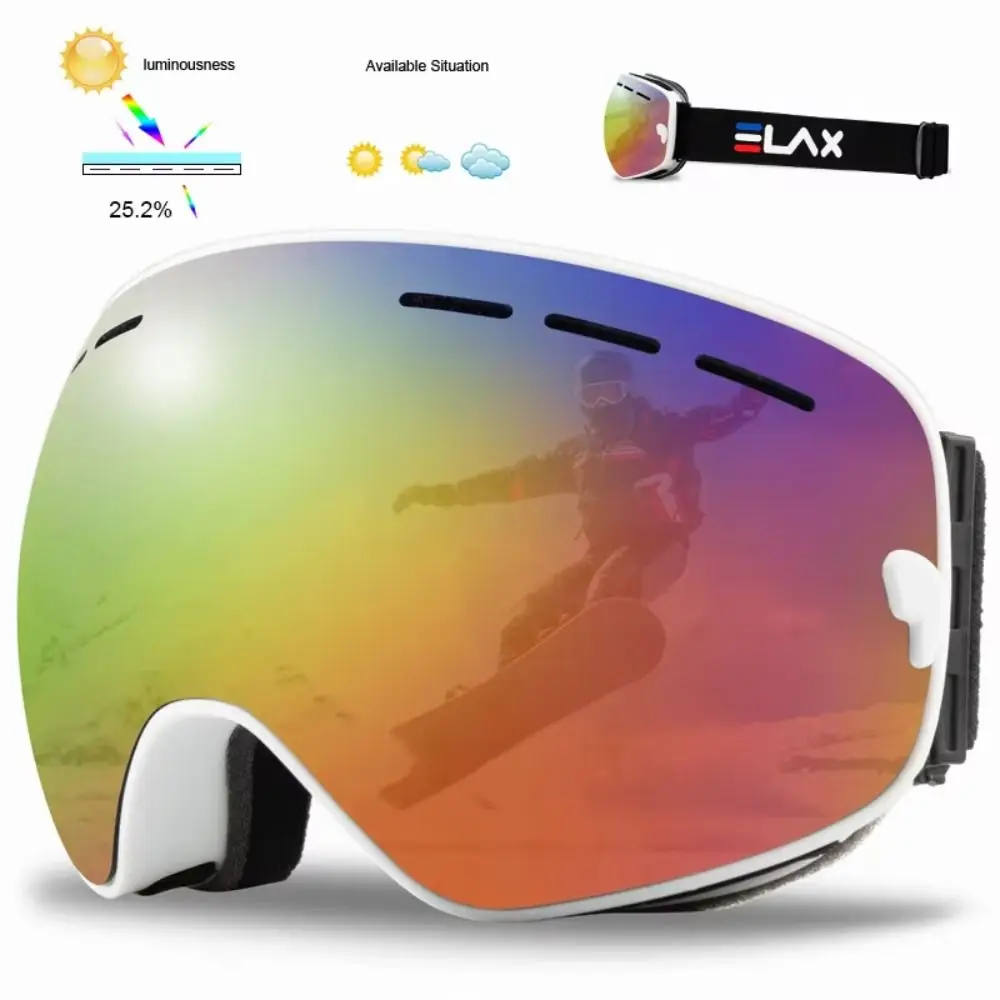 Gafas de esquí de doble capa, lentes galvanizadas, antiniebla, para motos de nieve, a prueba de arena, ajustables, para Snowboard y esquí, ciclismo - imagen 2