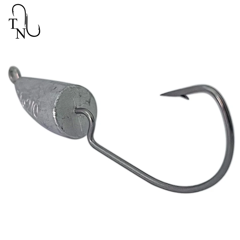 TN77 anzuelo de cabeza plomada de manivela, 5g, 7g, 10g, 14g, anzuelos de gusano suave, cabeza plomada de bala de acero inoxidable, anzuelos de pesca para pesca - imagen 4