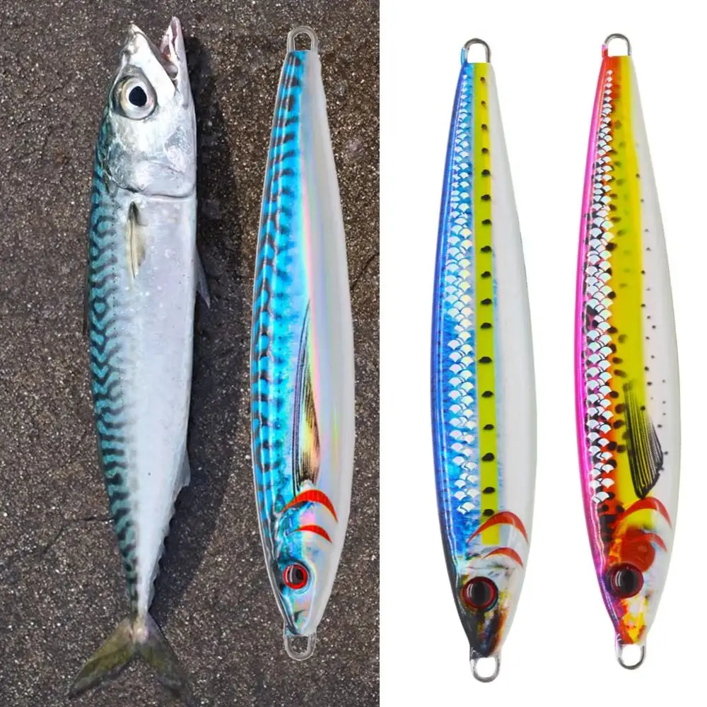 Plantilla de Metal Jigging de riñón lento 30g40g60g80g100g120g150g señuelo de atún pesca Vertical de agua salada Jigpara cebo duro para Mahi Wahoo - imagen 2