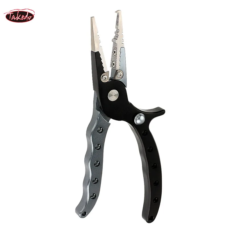 TAKEDO-Alicates de pesca multifuncionales de aleación de aluminio, bucle abierto, anzuelo de corte, herramienta de pesca, todo para pescar, MY16 - imagen 3