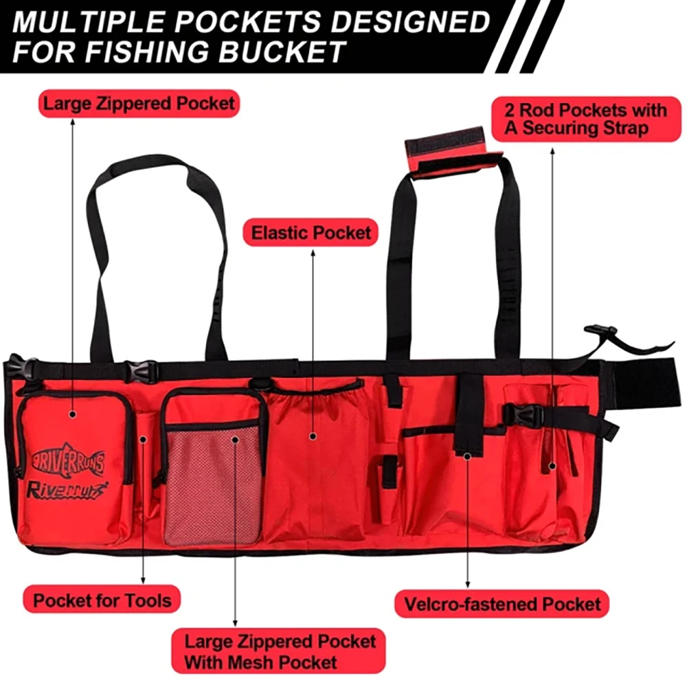 Bolsa de cubo impermeable para pesca en hielo, hecha de poliéster, Oxford de 600 denier para pesca en hielo, pesca con mosca, pesca costera y en alta mar - imagen 3