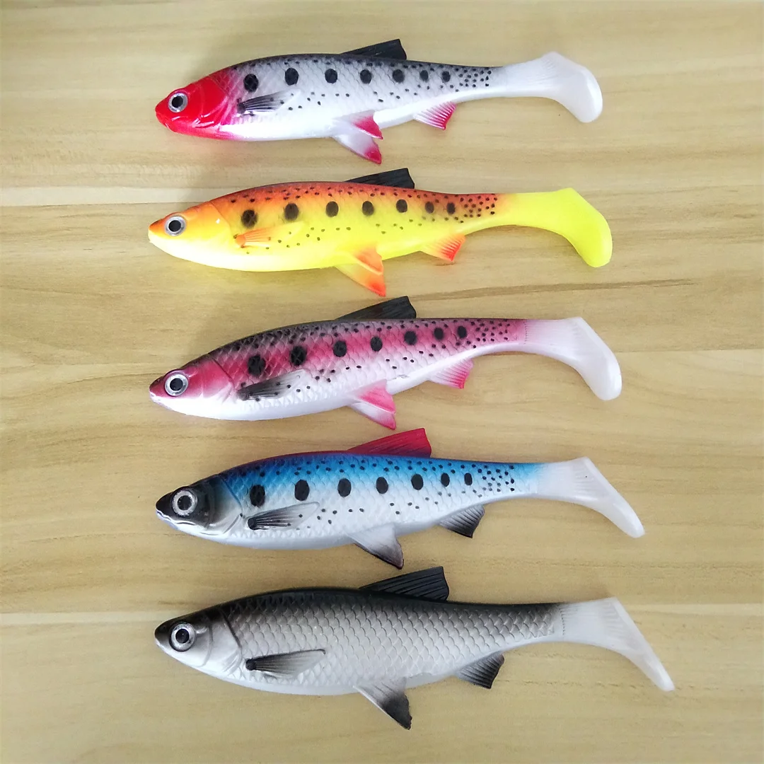 Señuelo de pesca de cola de paleta, señuelo de plástico suave de 15cm/34g, señuelo de pesca de juego grande, Swimbait grande, señuelo que se hunde, para Tarpon de Lucio de salmón, 1 ud. - imagen 3