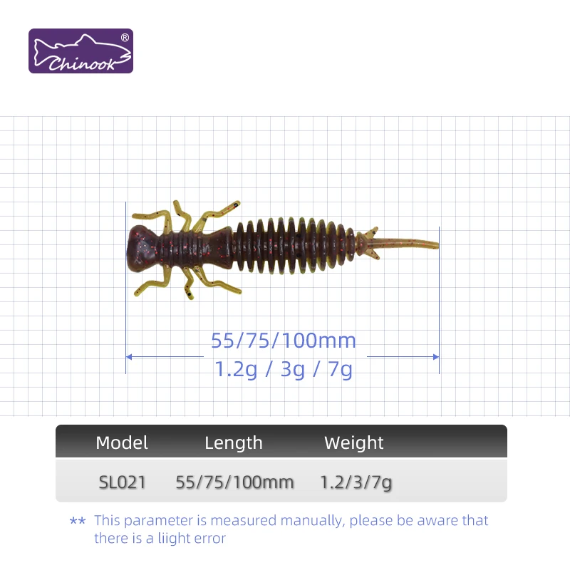 Chinook-Señuelos blandos de plástico suave, larva, Swimbaits de agua dulce, cebo suave de silicona, gusano para pescar - imagen 2