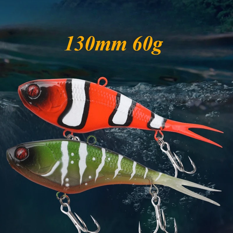 Señuelo de Pesca Testar, 130mm, 60g, cebo suave, bloque de plomo, Wobbles Swimbait, cebo de vibración de fundición larga para lubina, Lucio, Pesca - imagen 4