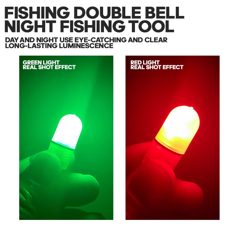 TAIYU 5 uds campana brillante eléctrica; campana de caña de pescar con luz nocturna; dispositivo de alarma de pesca nocturna con caña de corriente. - imagen 3