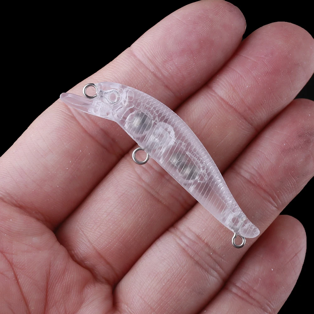Chan'sHuang 20 piezas cebo en blanco sin pintar 55mm 3g sonajeros que se hunden Mini Minnow DIY hecho a mano señuelo de pesca Artificial aparejos - imagen 4