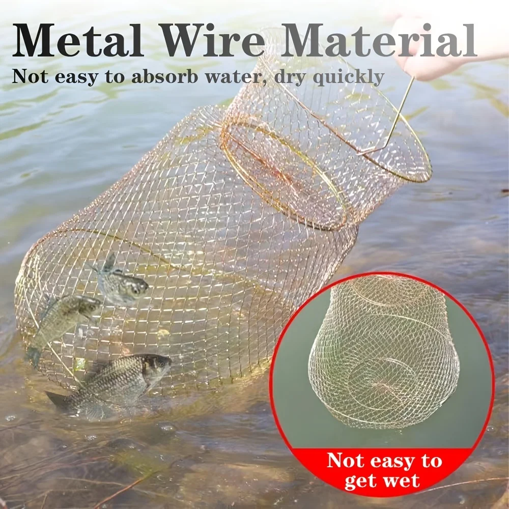 25/30/33cm atrapa peces fácilmente con la Goture's portátil plegable alambre de acero red de pesca jaula herramientas de pesca accesorios de pesca - imagen 2