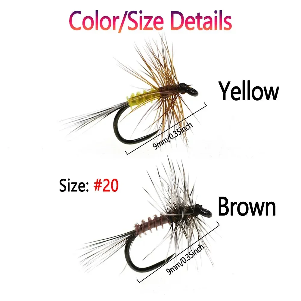 Bimoo 8PCS # 20 Barbless Mayfly Dryfly gallo Hackle cebo para insectos artificiales trucha perca Grayling Bluegill Señuelos de pesca cebos - imagen 4