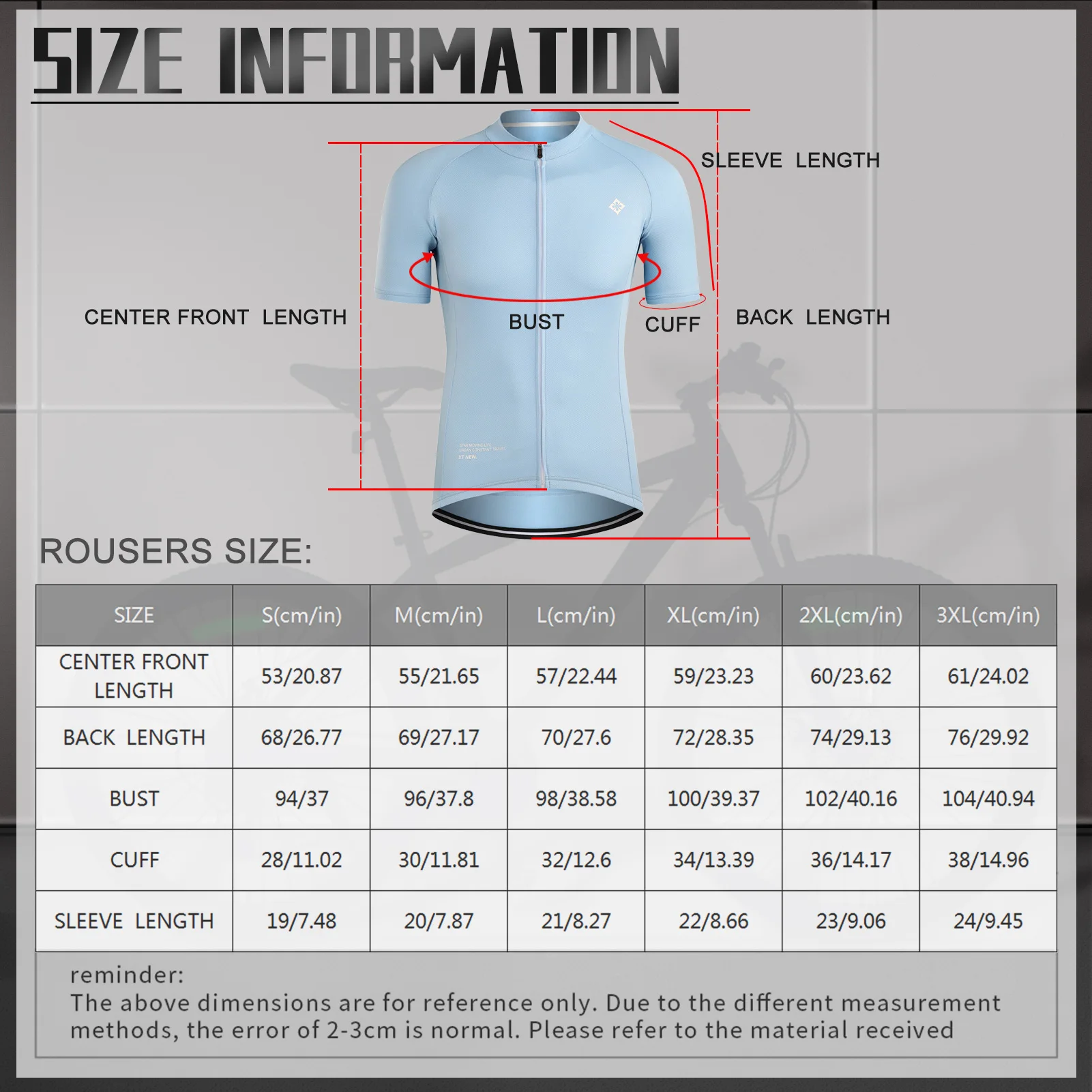 Maillot ciclismo anti-UV transpirable manga corta hombre - imagen 2