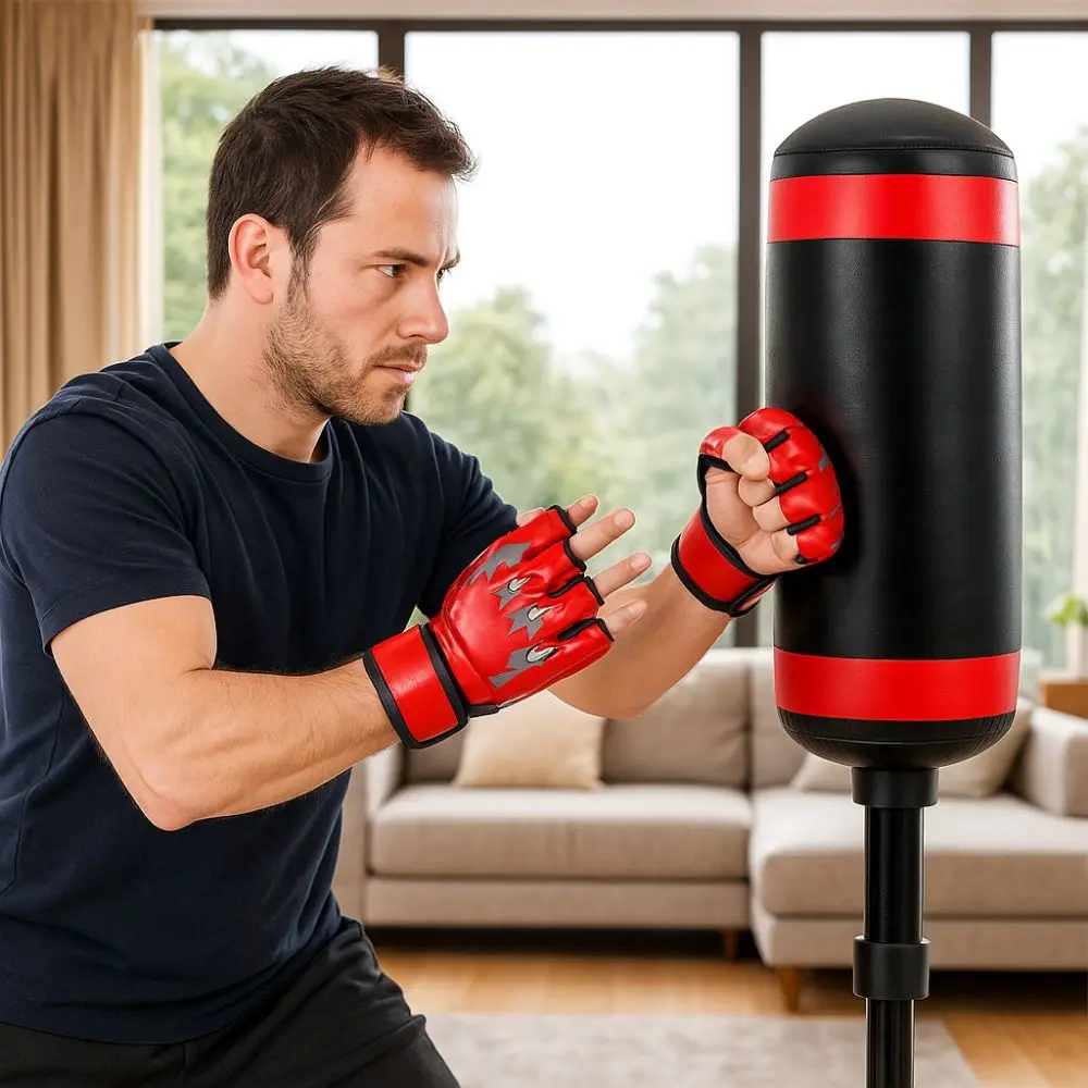 Guantes de boxeo profesionales, acolchado grueso, guantes de entrenamiento de medio dedo, guantes de boxeo resistentes al desgaste, práctica Sanda - imagen 2