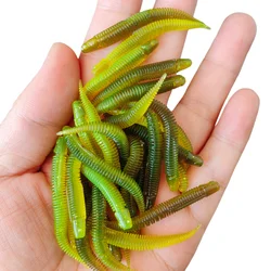 MUKUN nuevo 20 piezas pesca pequeño gusano cebo señuelo 50mm 0,56g Leurre Peche calamar aparejos de pesca lubina Pike