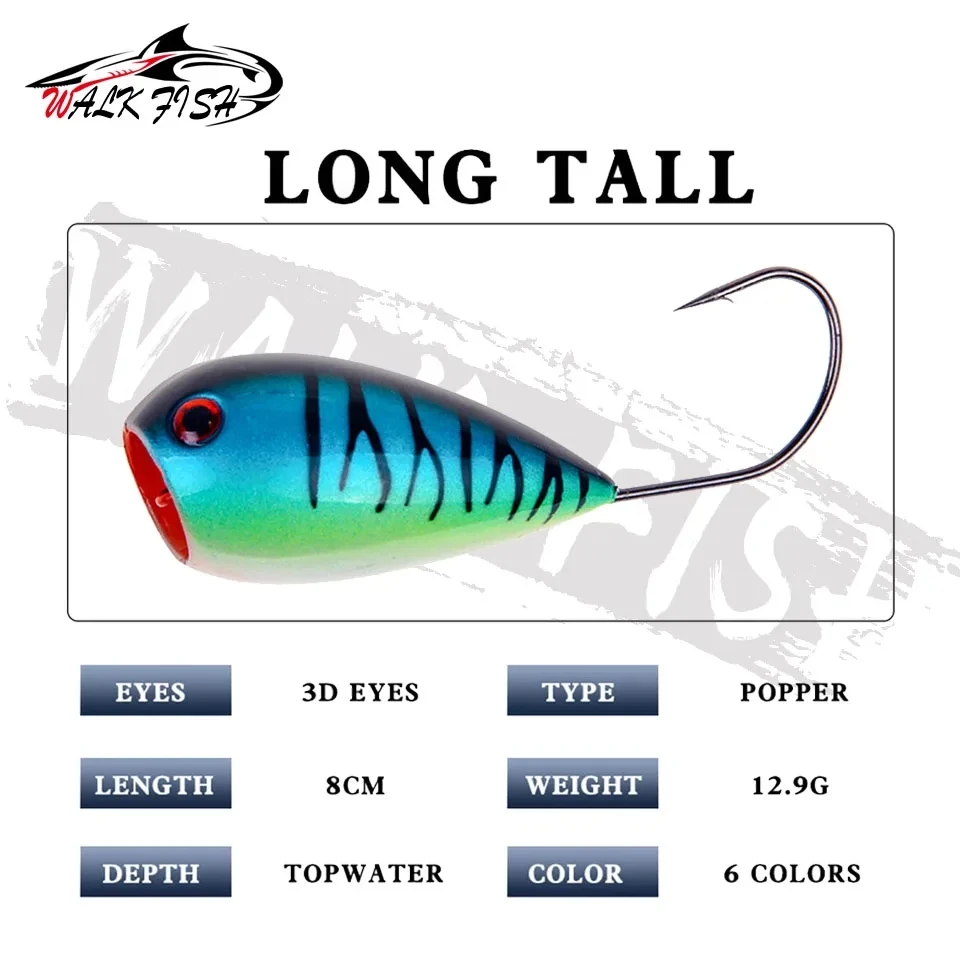 WALK FISH-señuelo de pesca de 8cm y 12,9g, cebo duro Artificial con anzuelos individuales, flotante - imagen 5