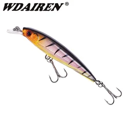 1 Pc Topwater Wobbler 3D ojos señuelo de pesca 9cm 7,5g pececillo flotante Crankbait aparejos cebo duro artificial 6 #   Anzuelos triples