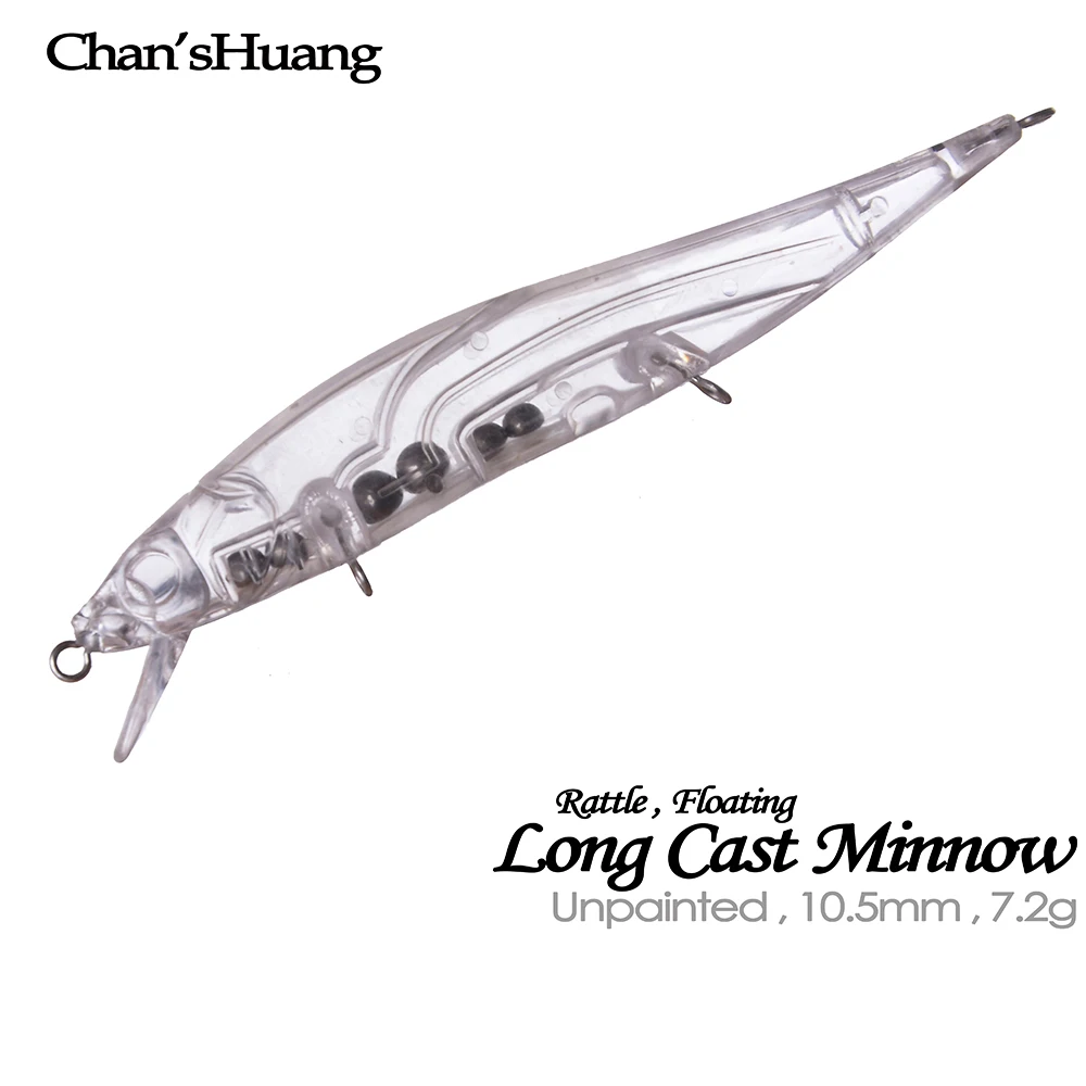 Chan'sHuang 20 piezas Señuelos de pesca en blanco sin pintar, 10,5 cm, 7,2g, pececillo flotante de fundición larga, cebo de pesca Artificial hecho a mano DIY