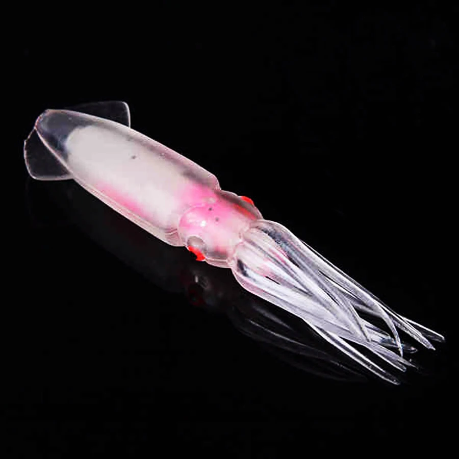 5 uds Señuelos de calamar de pesca 75mm señuelo suave pesca Jigging señuelo Spinnerbait pesca en el mar plantillas de calamar cebo Artificial - imagen 4