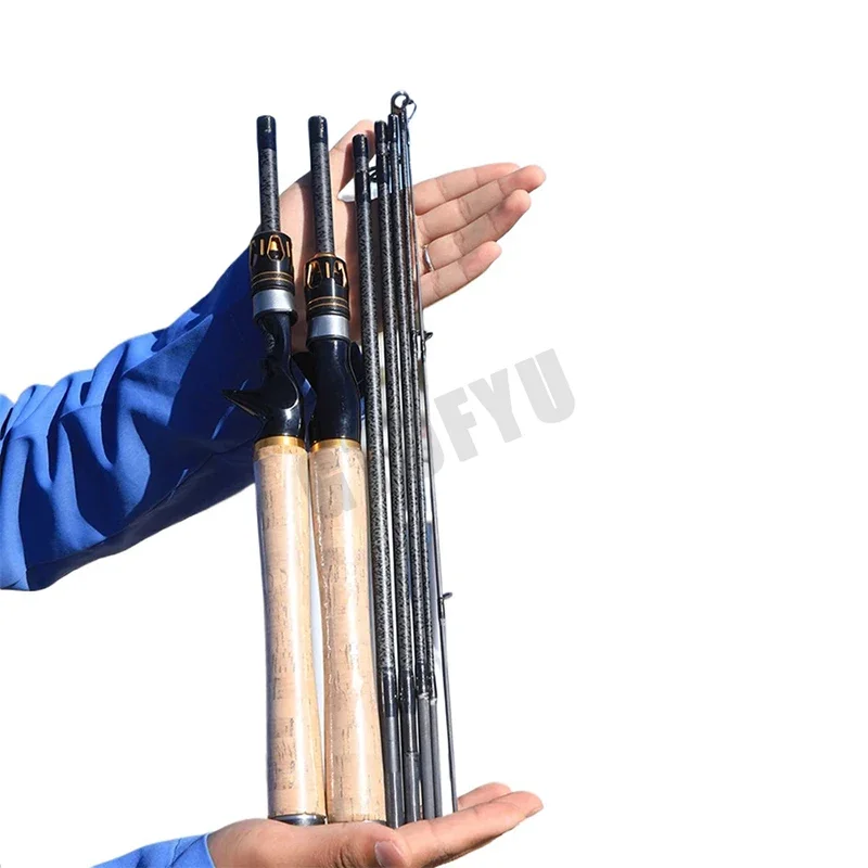 Caña de pescar con señuelo de 2,1 m, 2,4 m, 2,7 m, anillo Fuji, caña de pescar giratoria de fibra de carbono, peso de cebo, caña de pescar de viaje de 4-25g - imagen 4