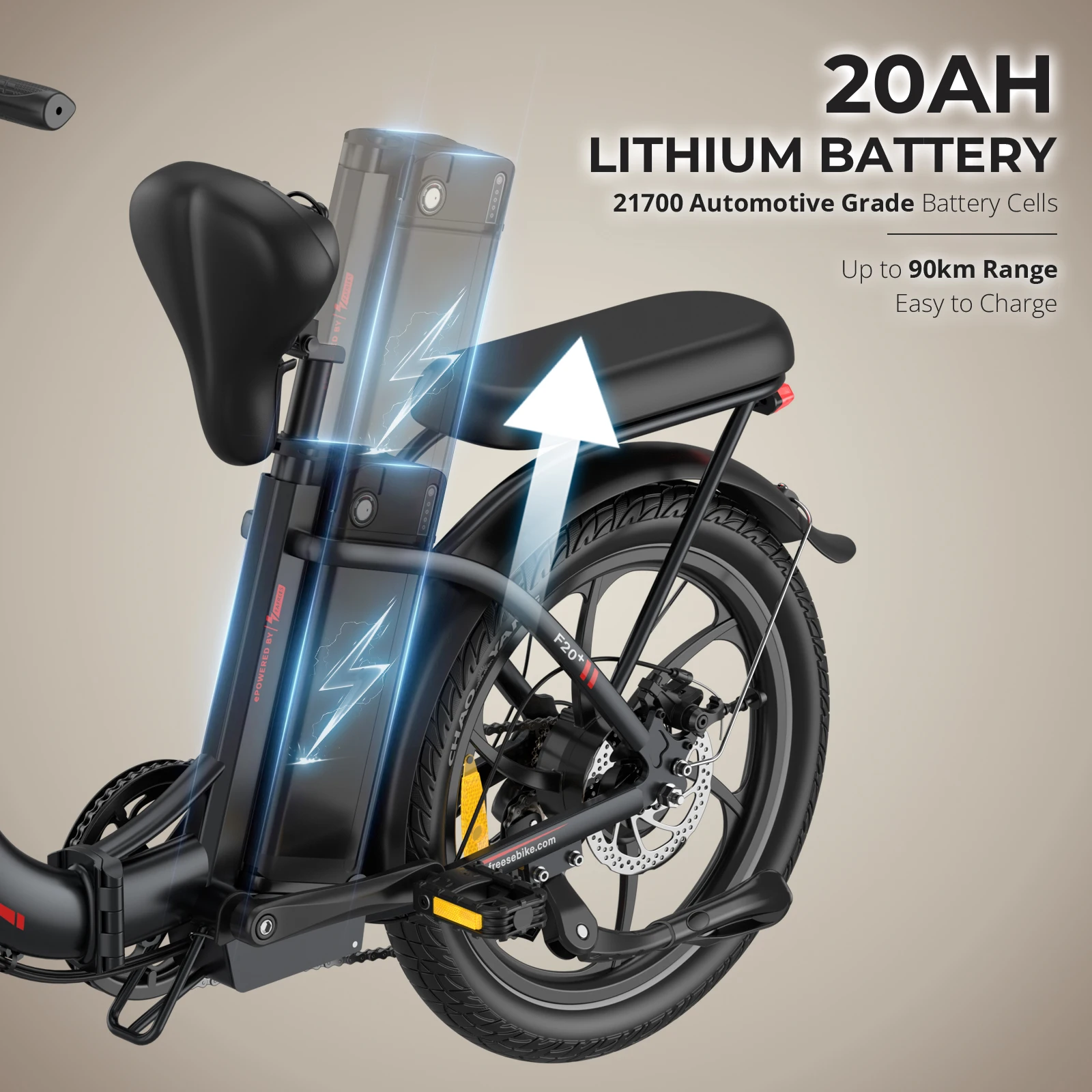 FAFREES F20 Bici eléctrica plegable – Autonomía 75 km y batería 36V - imagen 3