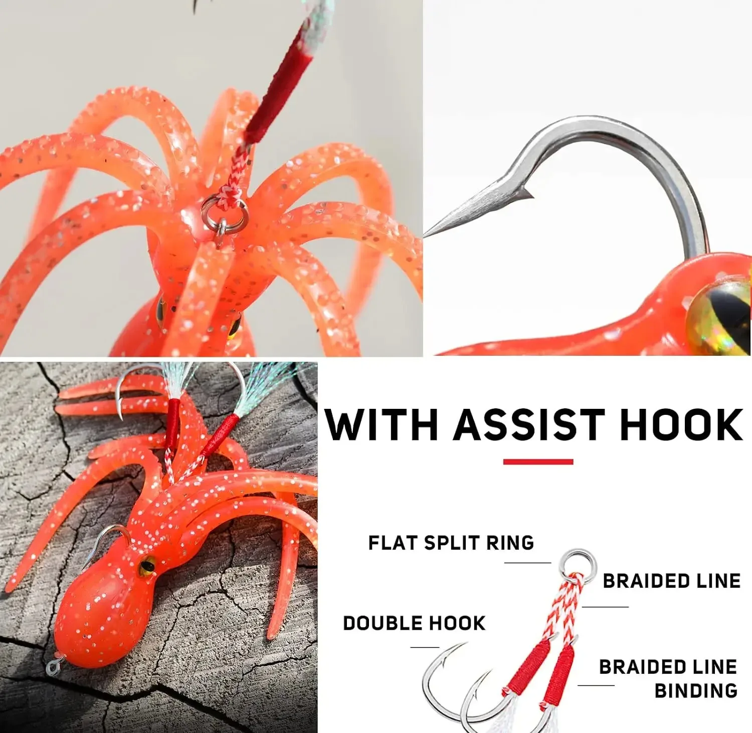 Señuelo de pesca de calamar, 23g, 9cm, cebo suave, boquilla de Metal para agua salada, Rockfish, bacalao, salmón, lubina, equipo de pescadores versátil - imagen 5