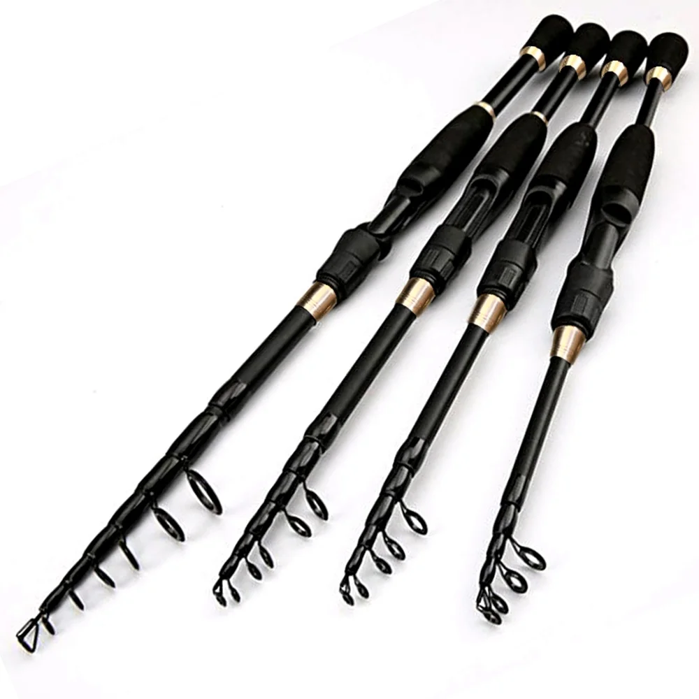 Cañas de pescar telescópicas de 1,6-2,4 m, peso ultraligero, fundición giratoria, accesorios de pesca en caña de carbono, peso del señuelo 10-30g - imagen 2