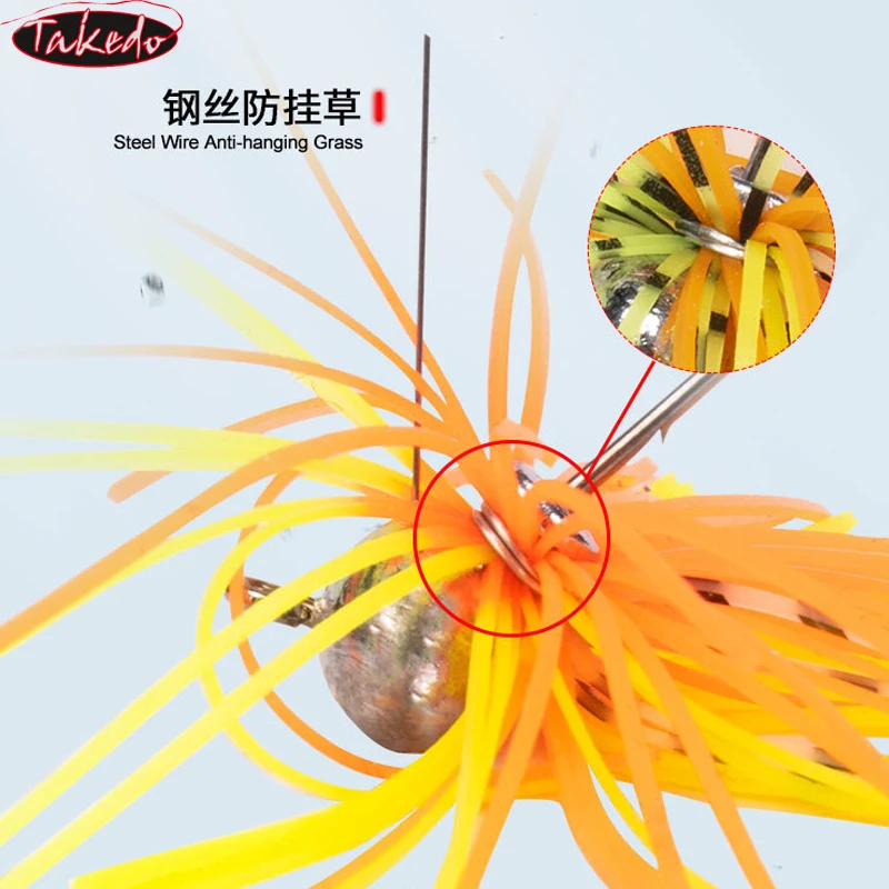 TAKEDO 3,5G - 11G plantilla de goma señuelo de pesca anzuelo de cabeza BuzzBait UV Chatterbait con 4X gancho de manivela para lubina trucha carpa - imagen 5