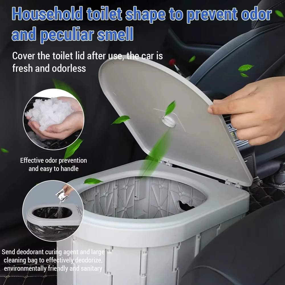 Toilete de exterior Goture para acampar, práctico inodoro montado en el coche para viajes, adultos, niños y ancianos, orinal antideslizante a prueba de olores - imagen 3