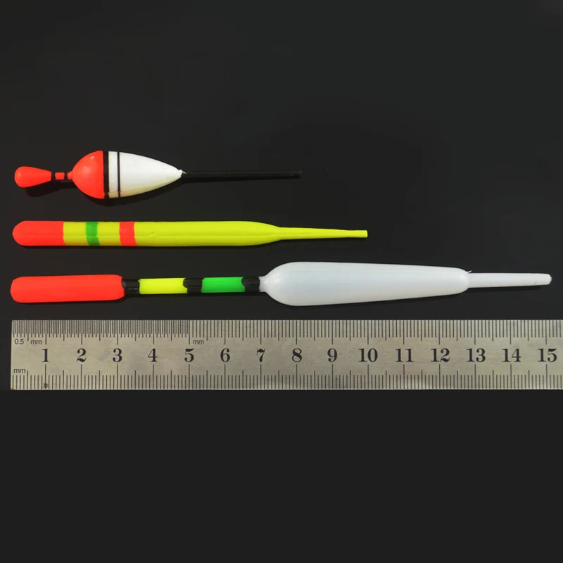 MNFT 15 Uds. Boyas flotantes de pesca verticales de 3 tamaños, aparejos de pesca Bobber, boya + 30 Uds. De ganchos combinados con caja de aparejos gratis - imagen 4