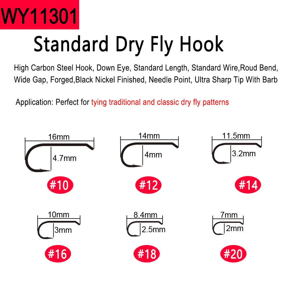 Bimoo 500 Uds. Anzuelo de atado de moscas con púas de acero rico en carbono para atar caddis húmedo seco mosca ninfa Streamer Emerger Pupa trucha señuelo de pesca - imagen 4