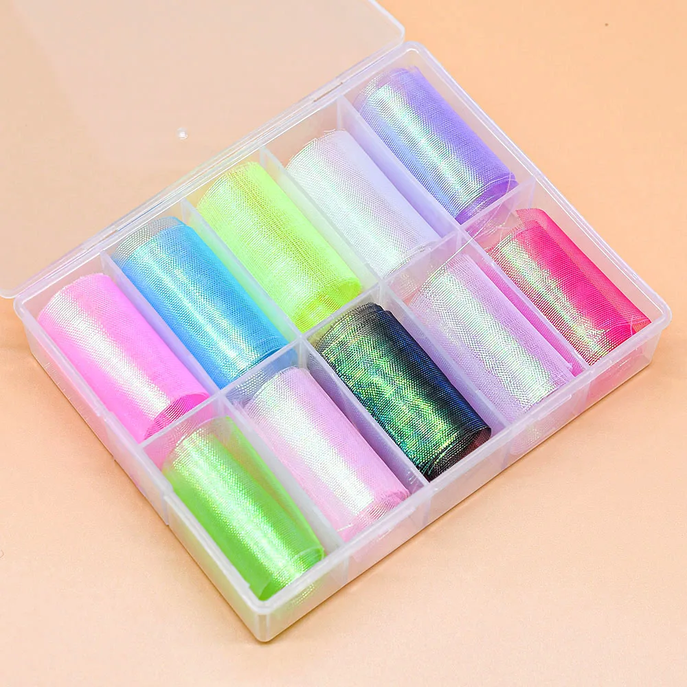 10 colores brillo malla hilo patrón de escamas de pescado para DIY atado de moscas cebo Material de pesca suministros artesanales - imagen 5