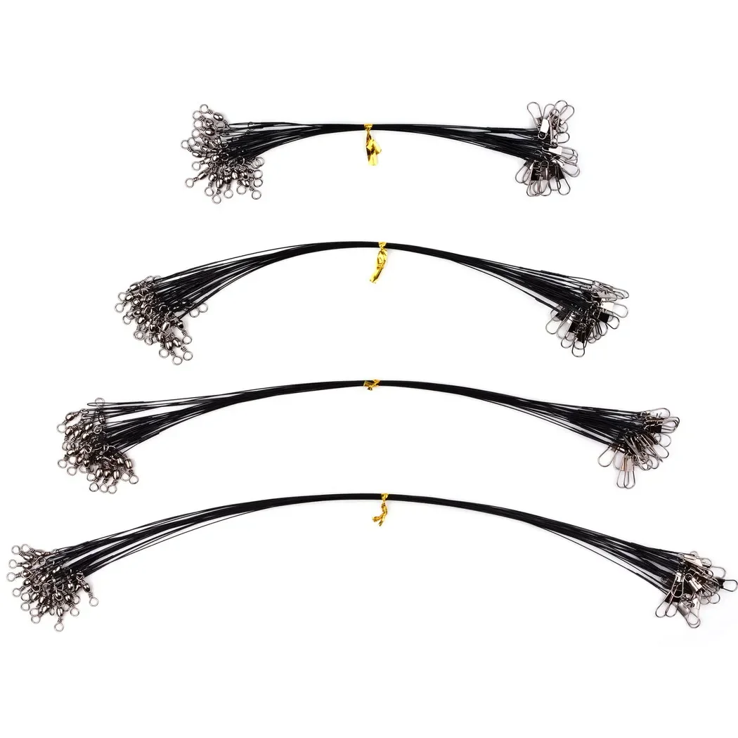 20 unids/lote líder de alambre de acero con sedal de pesca antimordida giratorio 15/20/25/30cm accesorio de pesca 3 colores correa Olta Leadcore - imagen 4