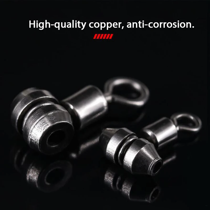 DNDYUJU suministros de pesca giratoria ballena roja rodamiento de bolas giratorios cabeza de cobre mosquetones costeros para accesorios de pesca - imagen 3