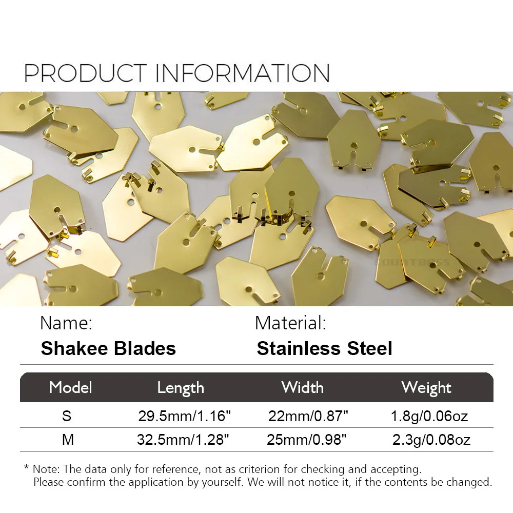 Countbass 20 piezas cuchillas de interruptor cuchillas de Chatter de acero inoxidable Shakee Jig bailarina cuchillas componentes de Señuelos de Pesca - imagen 4
