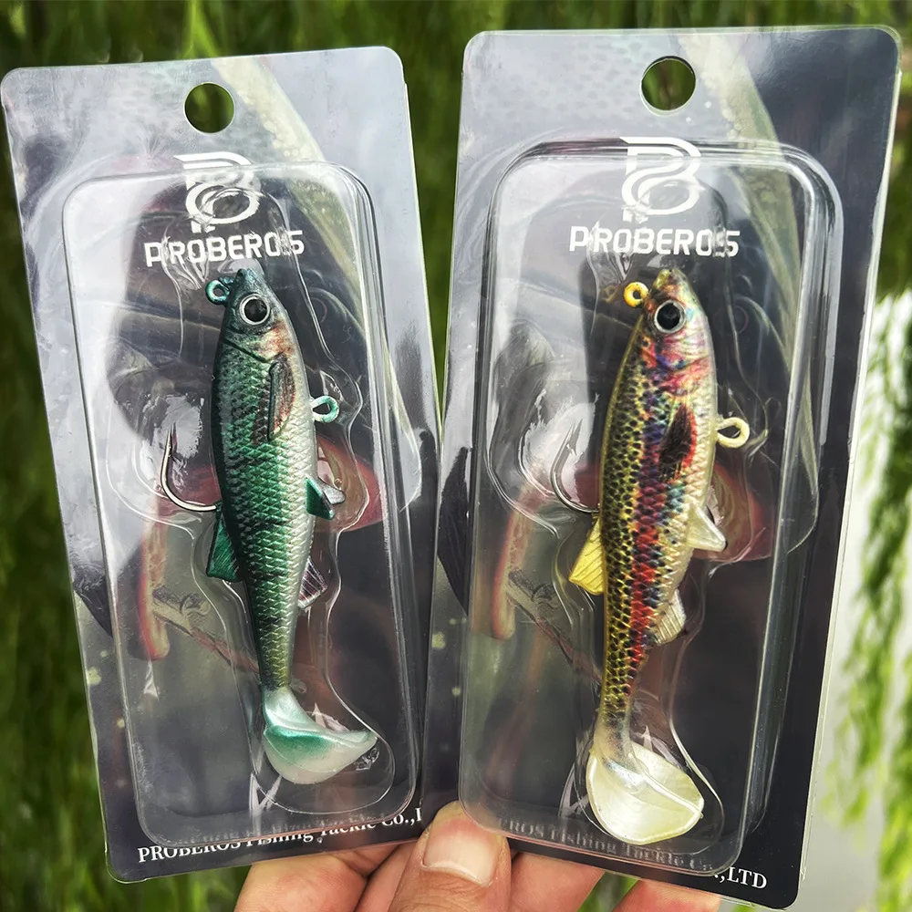 Señuelo blando ponderado con cola en T: cebo de pesca realista para lubina y pez negro, cebo de natación de fundición larga, agua salada y dulce - imagen 4