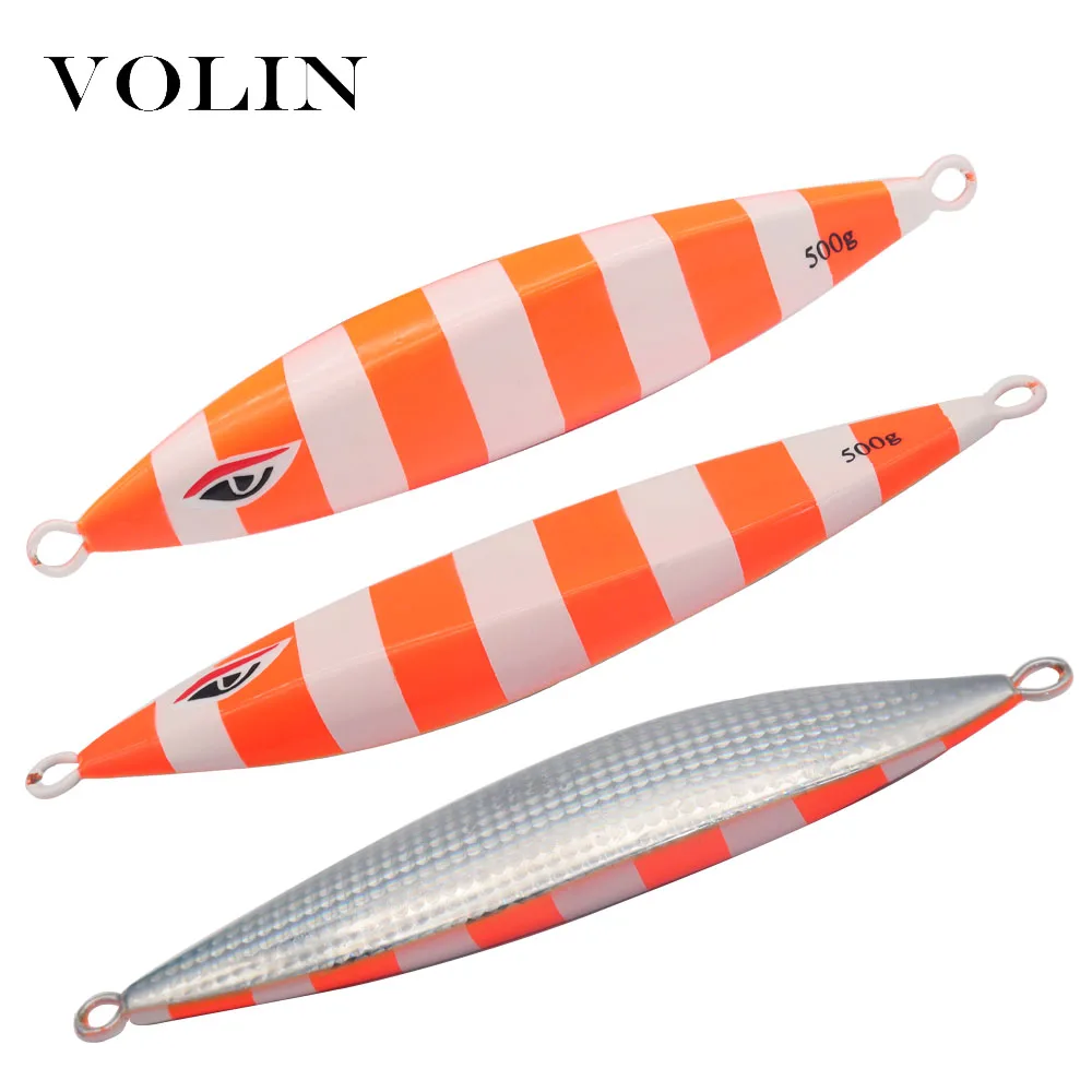 VOLIN-señuelo de pesca de Metal para lubina, cebo de pesca Artificial de fundición a tierra, Jigging lento, 300g, 400g, 500g, 1 unidad, nuevo - imagen 4