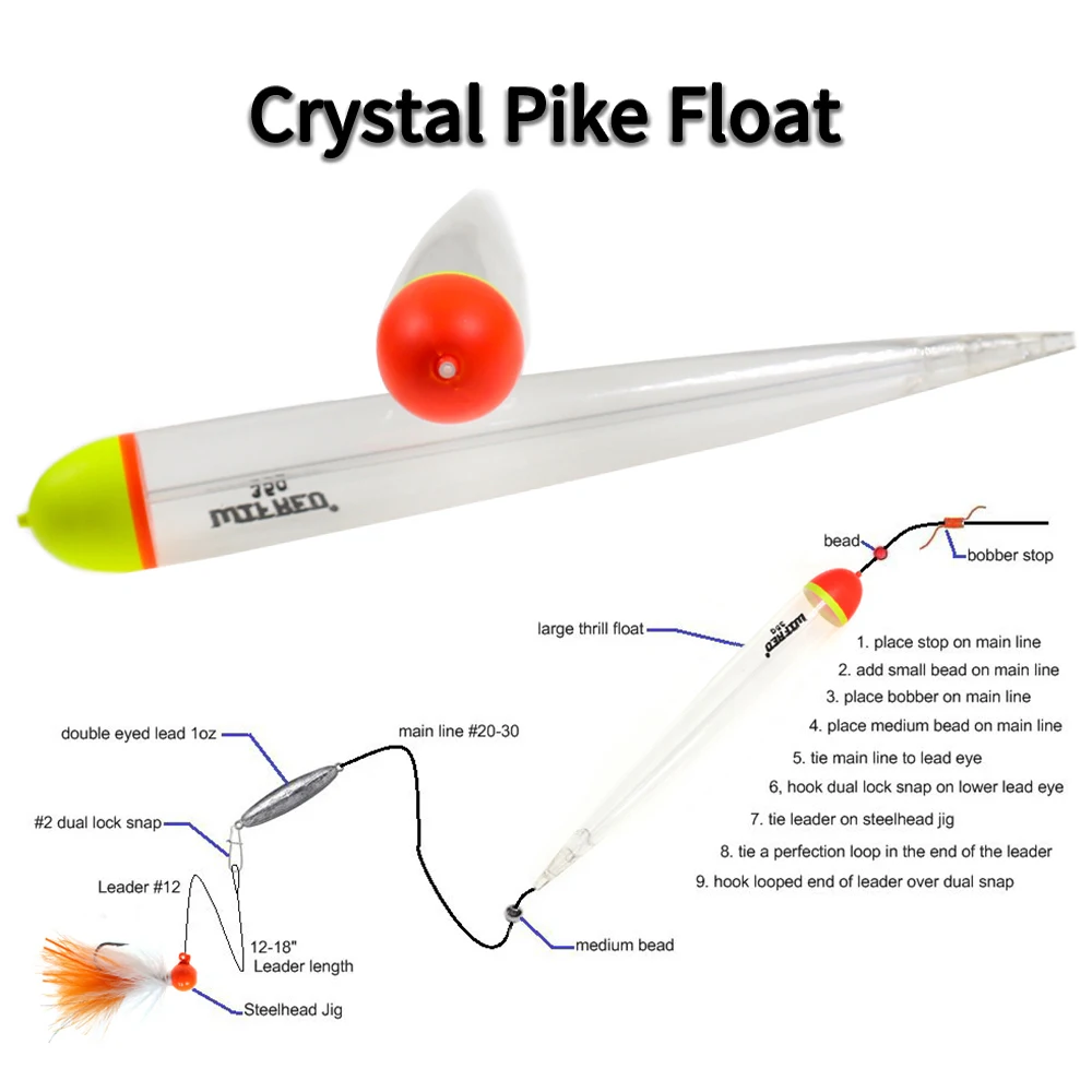 Elllv 6/10 Uds 20g 25g 35g flotabilidad cristal Lucio flotador en línea Bobber agua dulce agua salada pesca bagre Lucio cebo vivo boyas - imagen 4