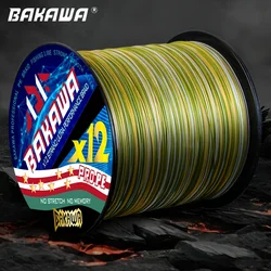 BAKAWA Trenzado PE 12 hebras – Multifilamento para carpa