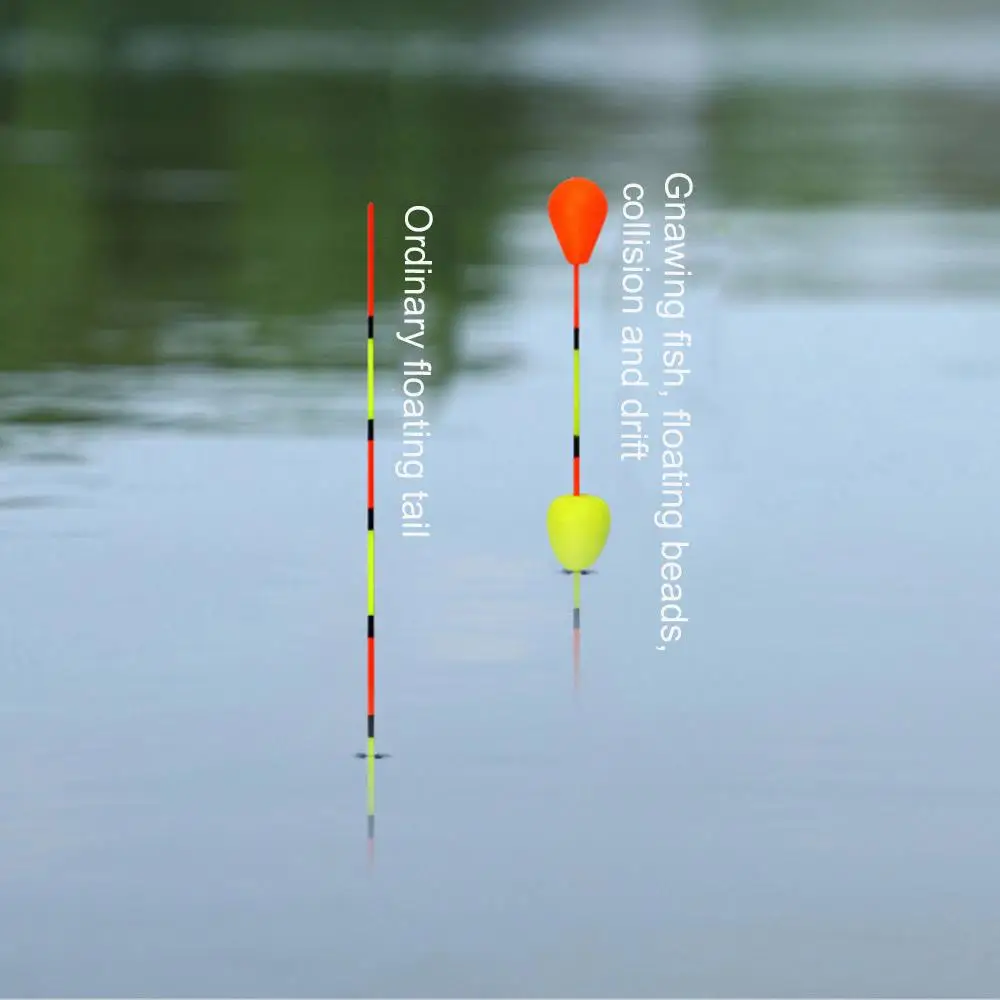 100 Uds. De frijoles visibles, cola flotante, frijoles llamativos, sensible, amplificación, aparejo flotante móvil, emisor de señal de pesca rojo/amarillo - imagen 3