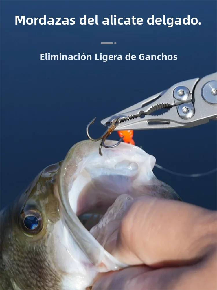 Alicates de señuelo de boca curva multifuncional para niños, Mini alicates portátiles de aleación de aluminio, tijeras, herramientas de pesca al aire libre - imagen 4