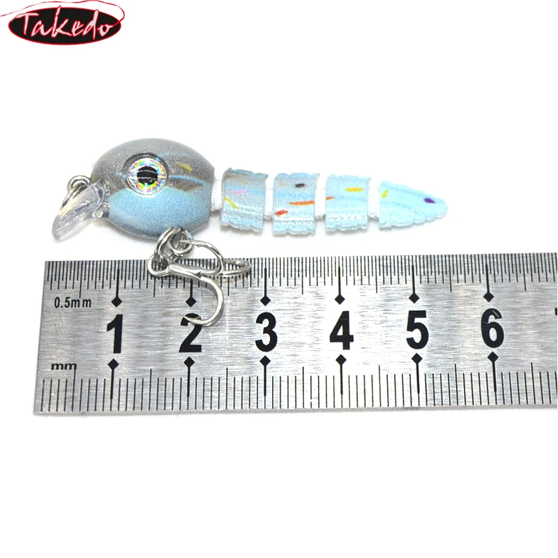 TAKEDO YH04 Sinking Water 5.5CM 4G Mini Artificial Bait Multi section Fishing Lure Minnow Baits For Bass Catfish - imagen 3