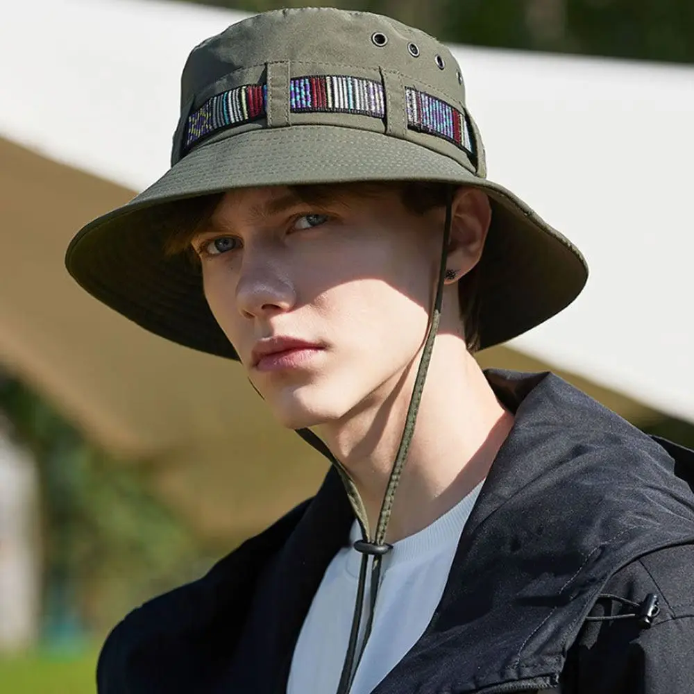 Gorro de pesca colorido Unisex, plegable, transpirable, étnico, Panamá, pareja - imagen 5