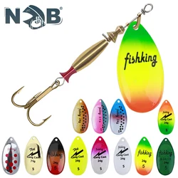 NGB-cebo giratorio de fundición larga, señuelo de pesca con anzuelo triple, 18g, 24g, señuelo tipo cuchara de Metal, cebo duro, Wobblers artificiales para curricán, Lucio